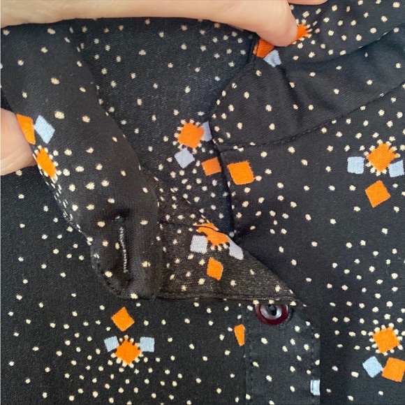 VTG 60’s 70’s Atomic Polyester Groovy Button Down Blouse - Picture 9 of 11